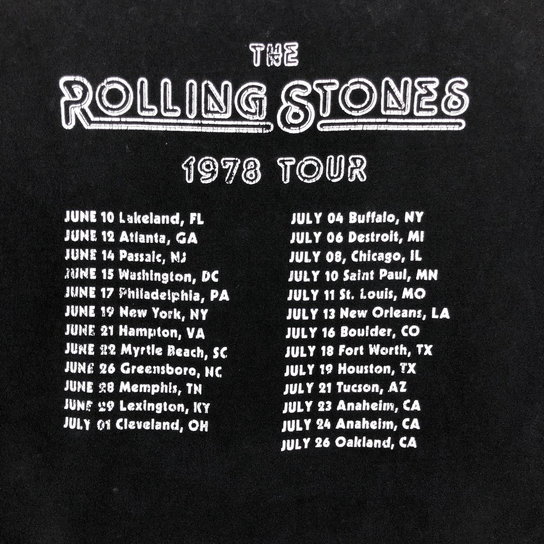 The Rolling Stones Band T-shirt, Band T, Men's L size unclear black type Vintage Second Hand