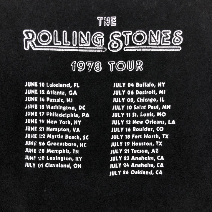 The Rolling Stones Band T-shirt, Band T, Men's L size unclear black type Vintage Second Hand