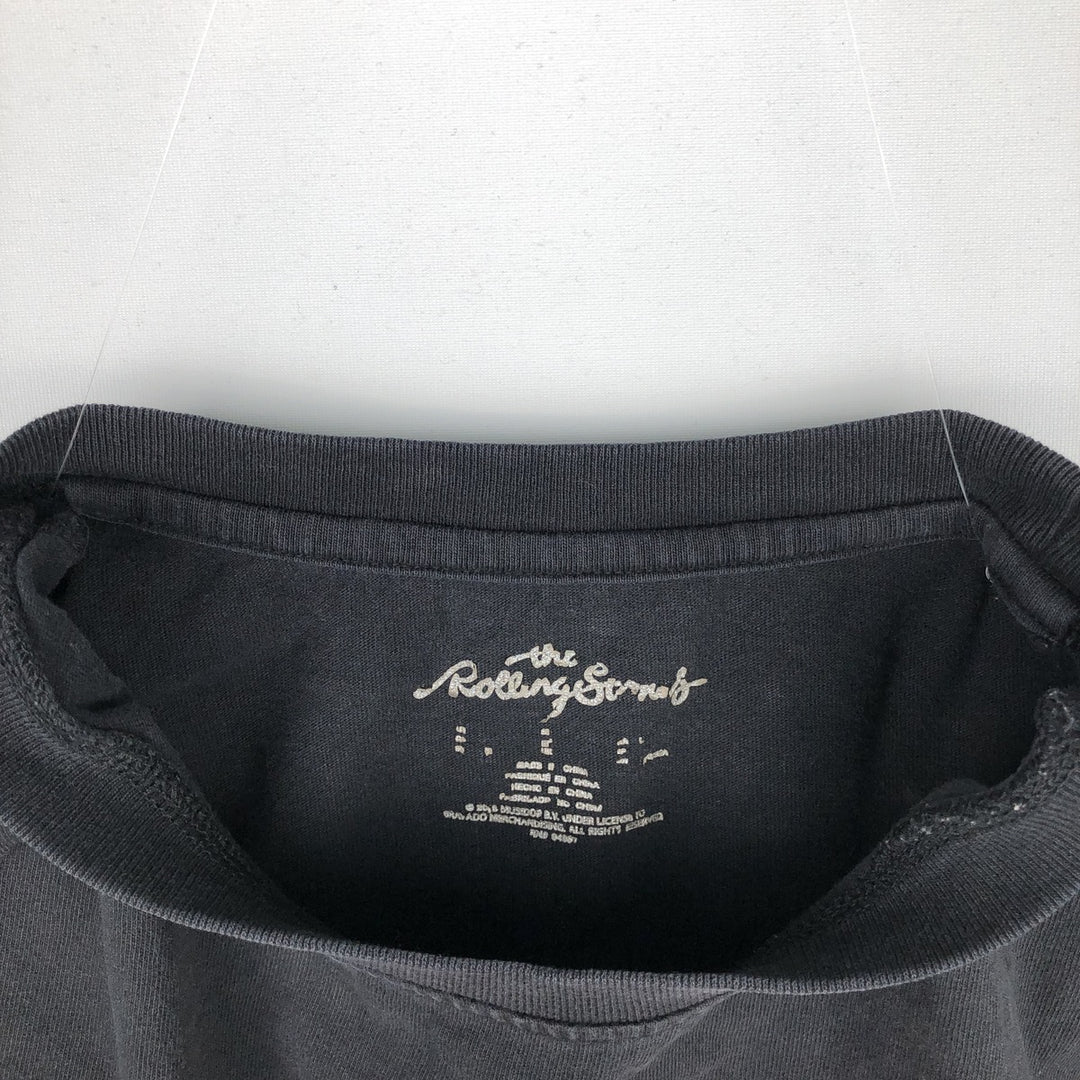 The Rolling Stones Band T-shirt, Band T, Men's L size unclear black type Vintage Second Hand