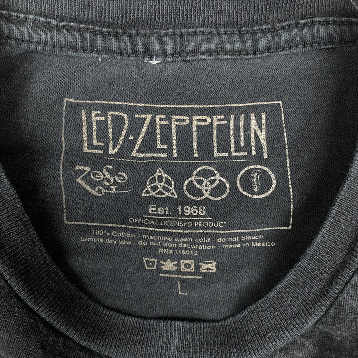 LED ZEPPELIN Led Zeppelin Band T-shirt Band T Men's L size cotton black type Vintage Second Hand