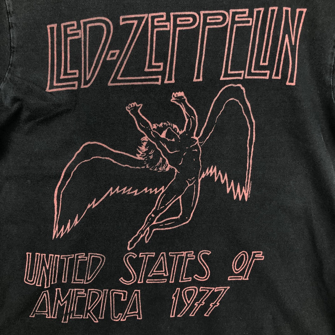 LED ZEPPELIN Led Zeppelin Band T-shirt Band T Men's L size cotton black type Vintage Second Hand