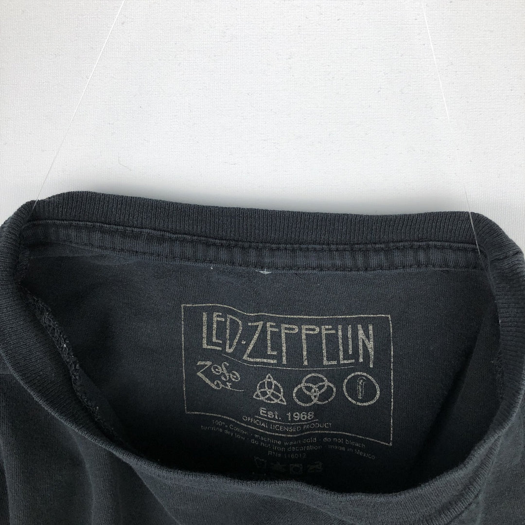 LED ZEPPELIN Led Zeppelin Band T-shirt Band T Men's L size cotton black type Vintage Second Hand