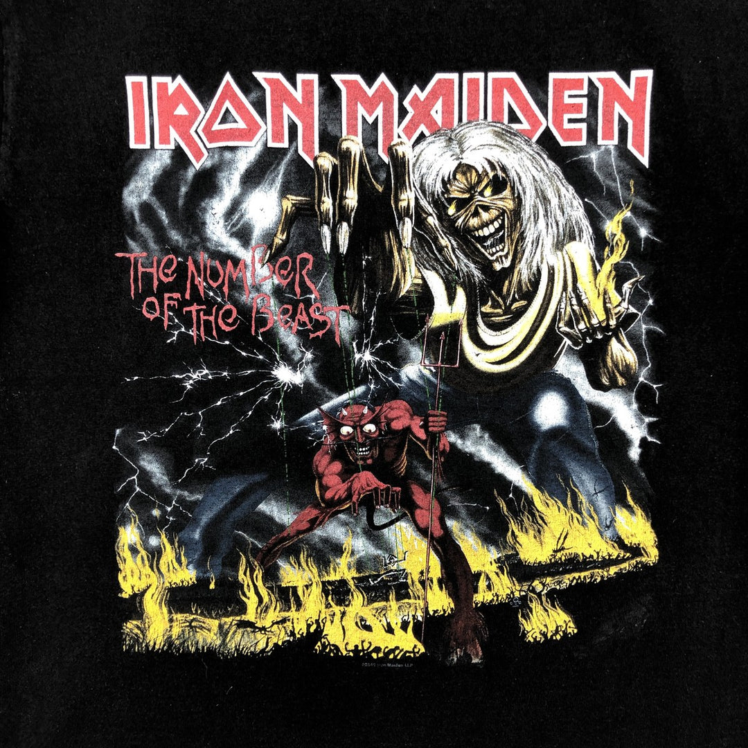 Fruit of the Loom Heavy Cotton Iron Maiden Band T-Shirt (Men's Size M) cotton black type Vintage Second Hand