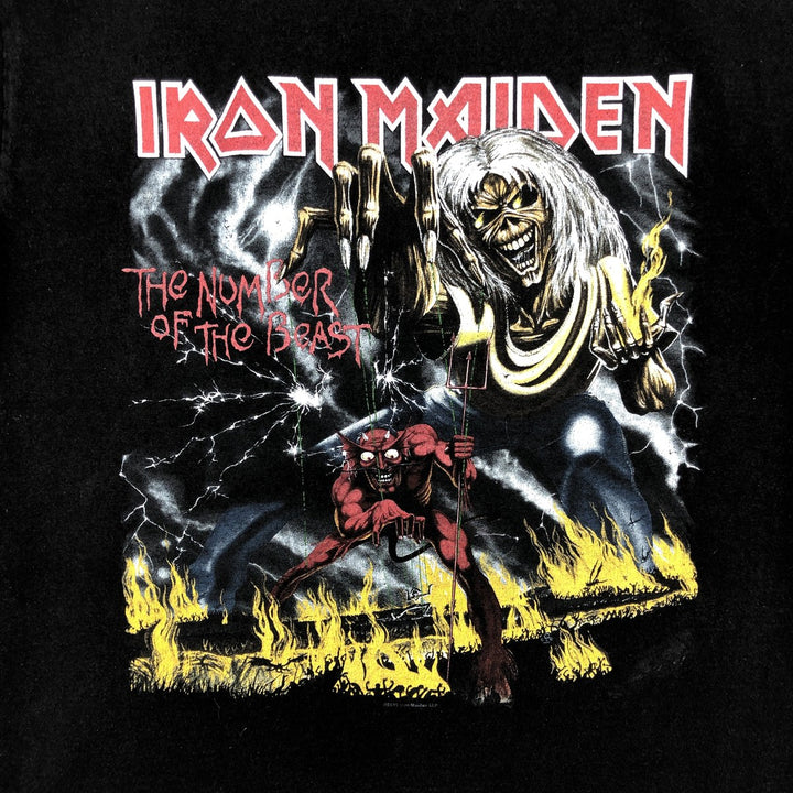 Fruit of the Loom Heavy Cotton Iron Maiden Band T-Shirt (Men's Size M) cotton black type Vintage Second Hand