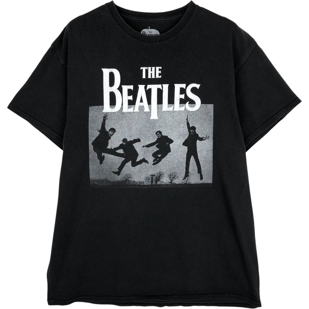 THE BEATLES Band T-shirt, Men's L size cotton black type Vintage Second Hand