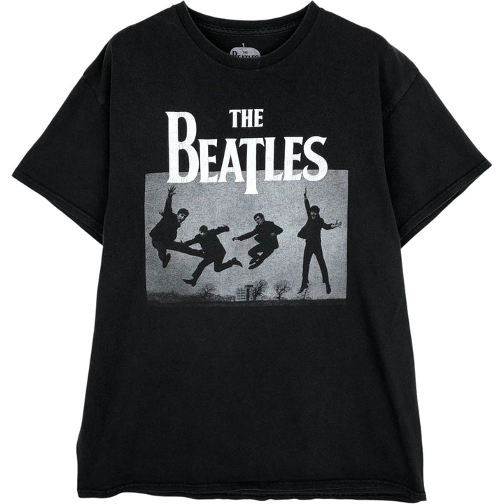 THE BEATLES Band T-shirt, Men's L size cotton black type Vintage Second Hand