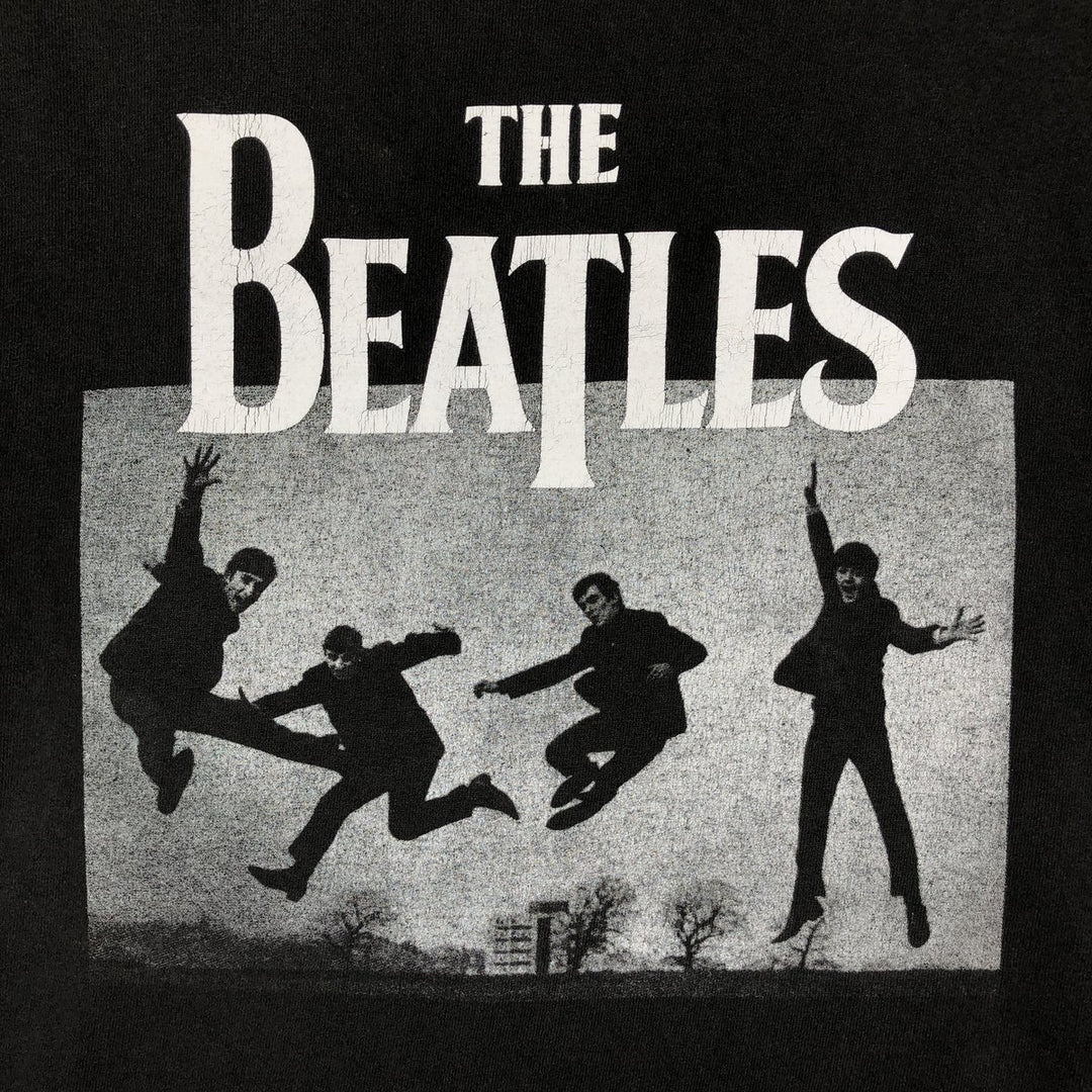 THE BEATLES Band T-shirt, Men's L size cotton black type Vintage Second Hand