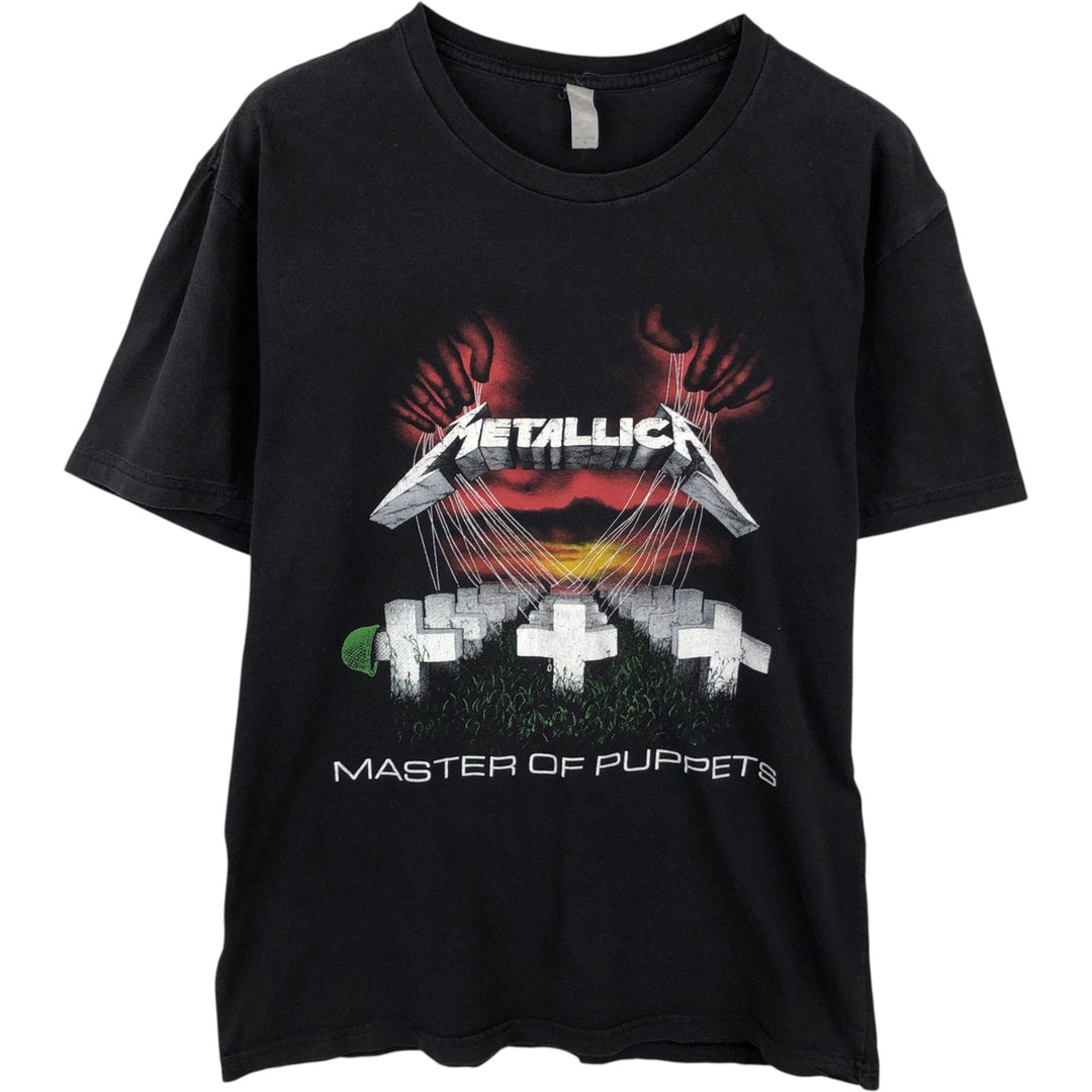 METALLICA Metallica Band T-shirt Band T Men's L size unclear black type Vintage Second Hand