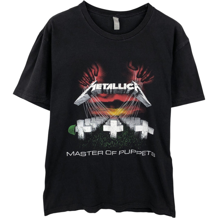 METALLICA Metallica Band T-shirt Band T Men's L size unclear black type Vintage Second Hand