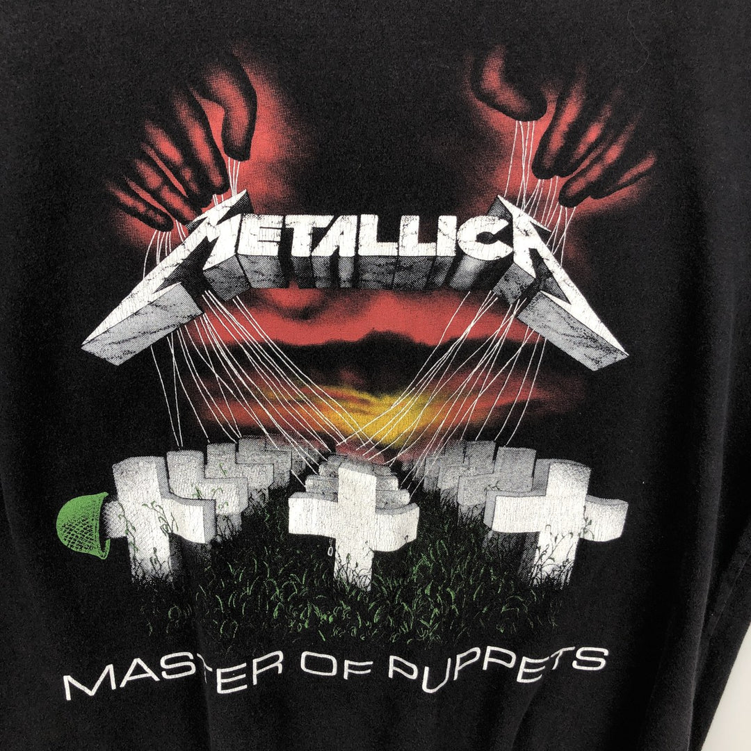 METALLICA Metallica Band T-shirt Band T Men's L size unclear black type Vintage Second Hand