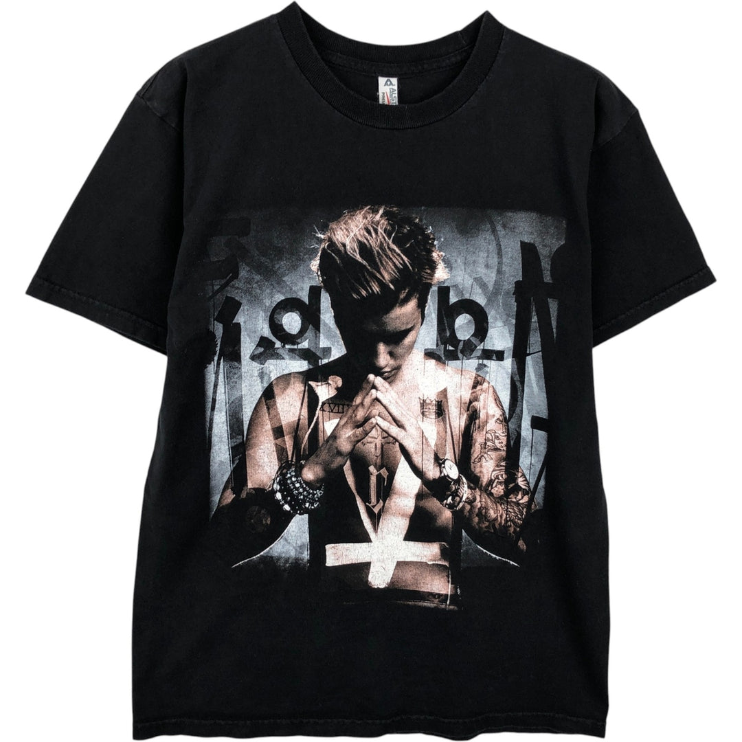 ALSTYLE JUSTIN BIEBER Band T-shirt (Men's size S) cotton black type Vintage Second Hand