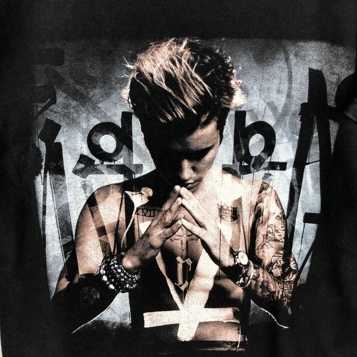 ALSTYLE JUSTIN BIEBER Band T-shirt (Men's size S) cotton black type Vintage Second Hand