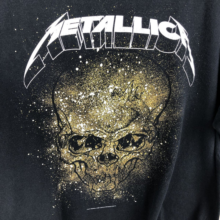 Fruit of the Loom HEAVY cotton Metallica skull pattern band t-shirt (men's size L equivalent) cotton black type Vintage Second Hand