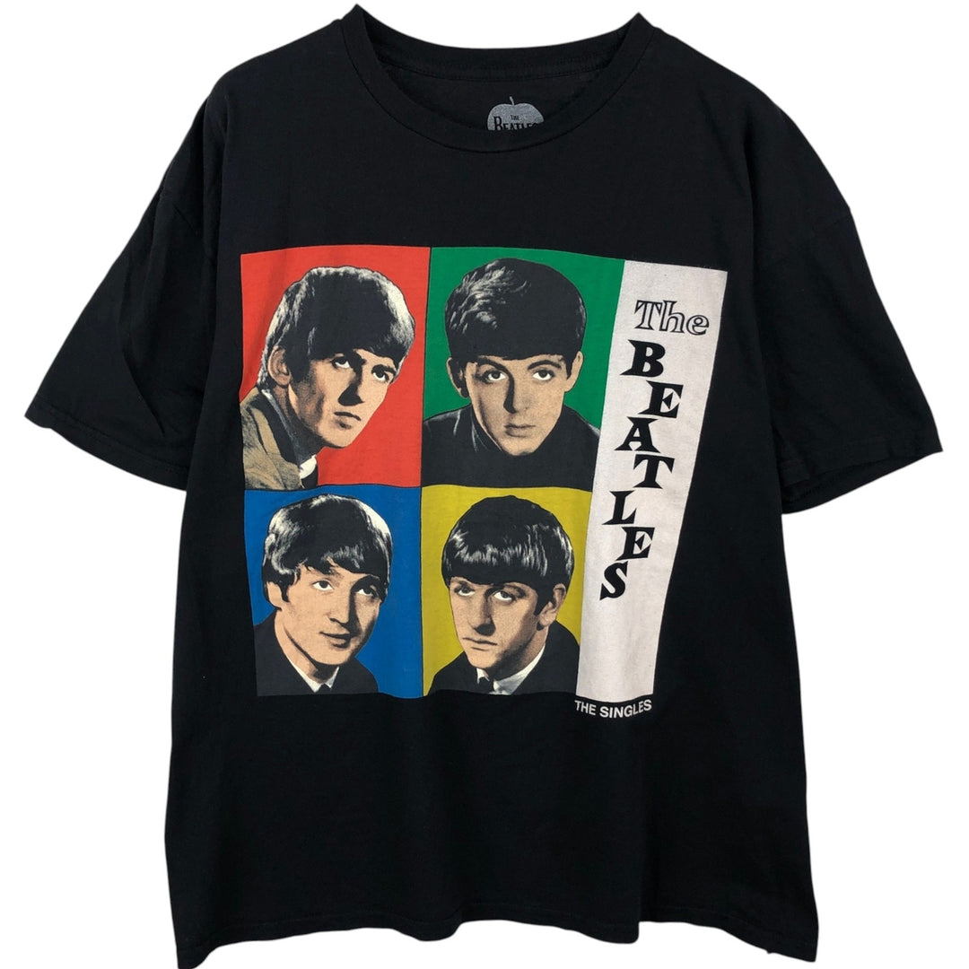00's THE BEATLES Band T-shirt, Band T, Men's XL size cotton black type Vintage Second Hand