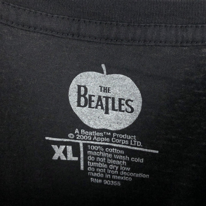 00's THE BEATLES Band T-shirt, Band T, Men's XL size cotton black type Vintage Second Hand