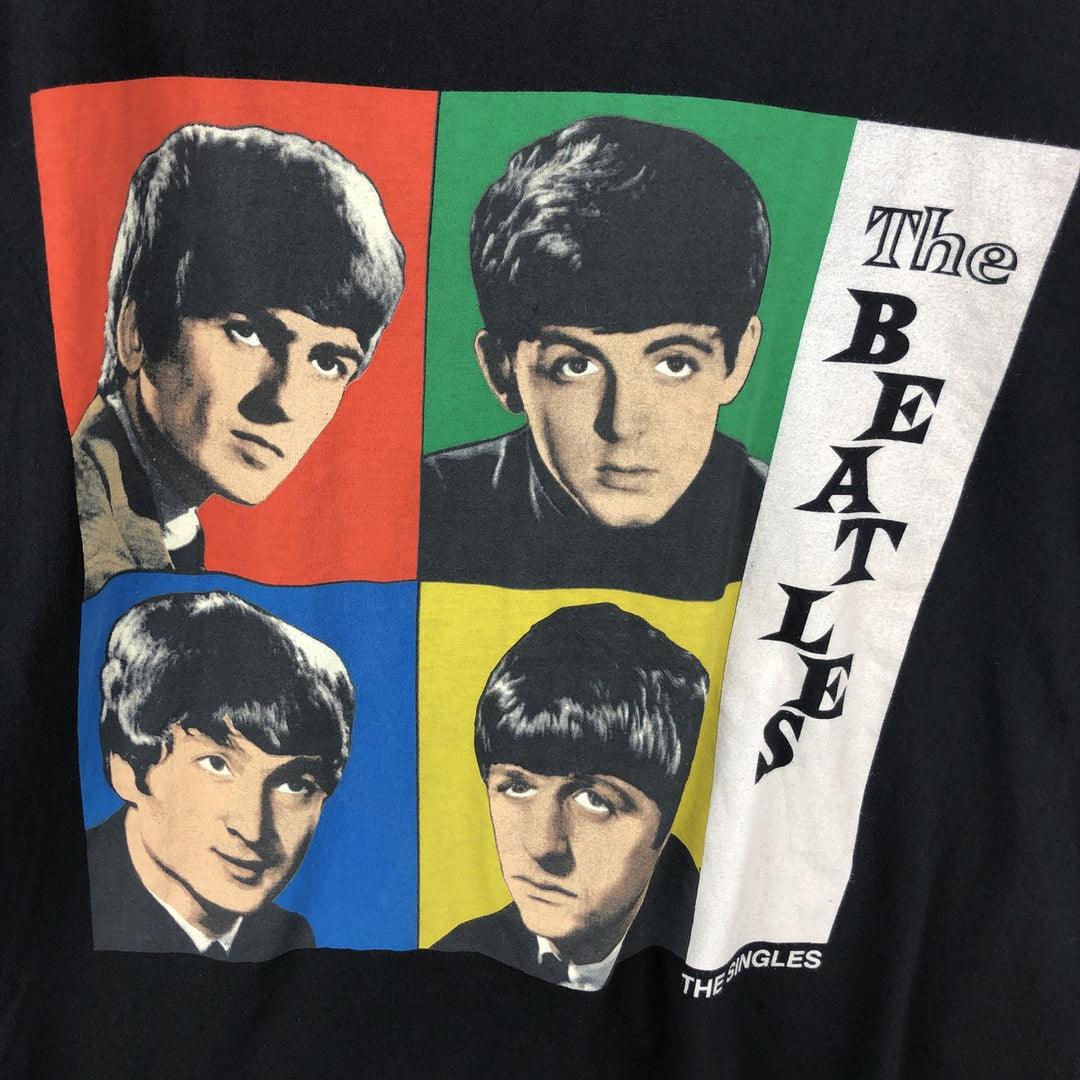 00's THE BEATLES Band T-shirt, Band T, Men's XL size cotton black type Vintage Second Hand