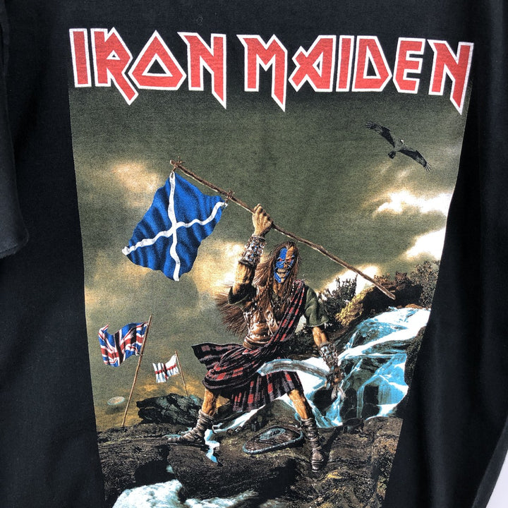 B and C IRON MAIDEN Band T-shirt (Men's size L) cotton black type Vintage Second Hand