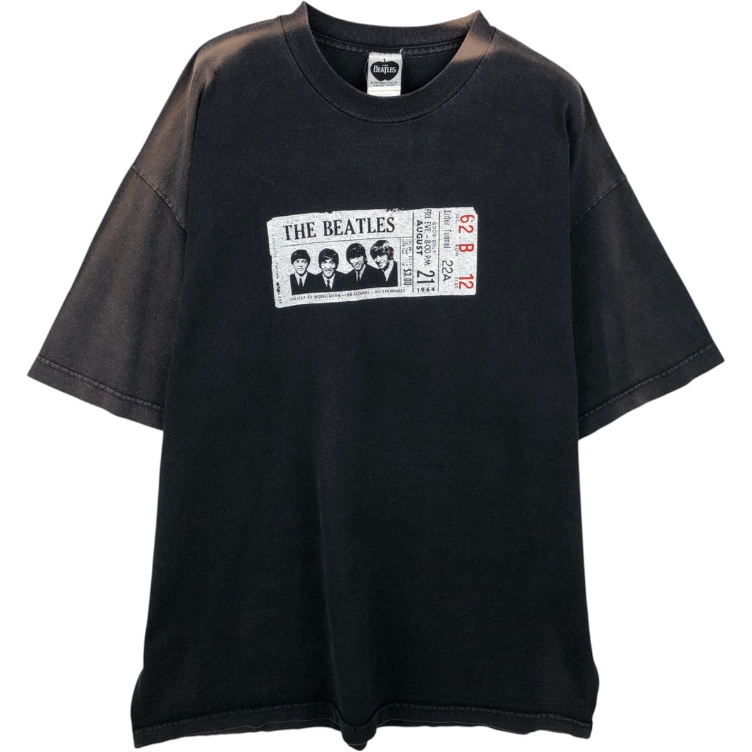 00's THE BEATLES Band T-shirt, Band T, Men's XL size cotton black type Vintage Second Hand