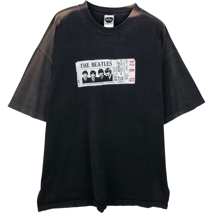 00's THE BEATLES Band T-shirt, Band T, Men's XL size cotton black type Vintage Second Hand