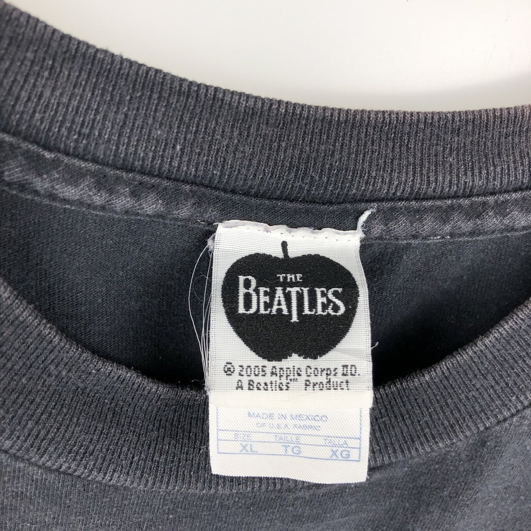 00's THE BEATLES Band T-shirt, Band T, Men's XL size cotton black type Vintage Second Hand