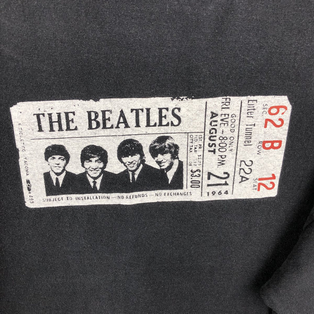 00's THE BEATLES Band T-shirt, Band T, Men's XL size cotton black type Vintage Second Hand