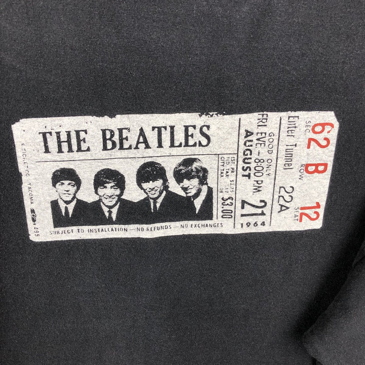 00's THE BEATLES Band T-shirt, Band T, Men's XL size cotton black type Vintage Second Hand