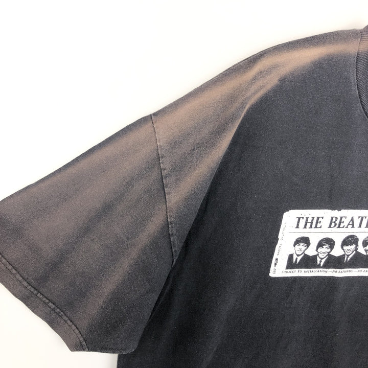 00's THE BEATLES Band T-shirt, Band T, Men's XL size cotton black type Vintage Second Hand