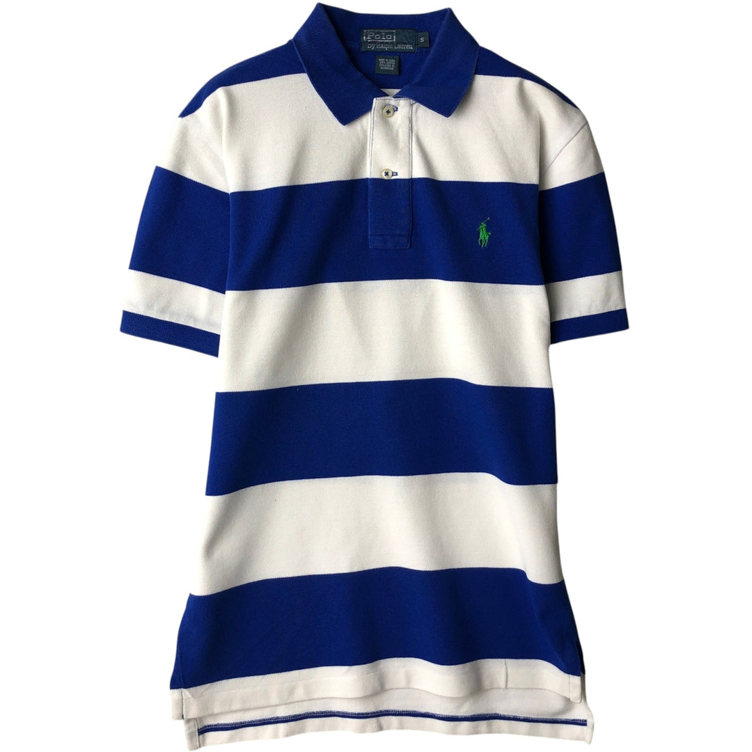 Ralph Lauren POLO by Ralph Lauren short sleeve striped polo shirt, size S for men cotton blue type Vintage Second Hand