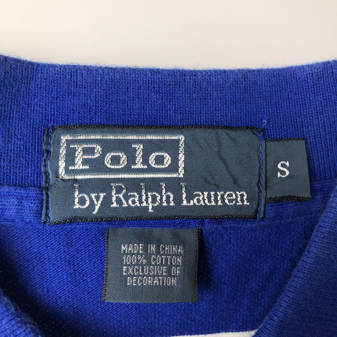 Ralph Lauren POLO by Ralph Lauren short sleeve striped polo shirt, size S for men cotton blue type Vintage Second Hand