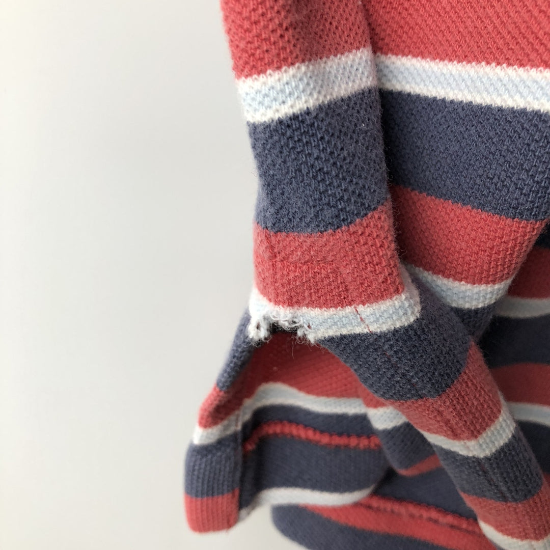 Ralph Lauren POLO by Ralph Lauren short sleeve striped polo shirt, men's XL size cotton red type Vintage Second Hand