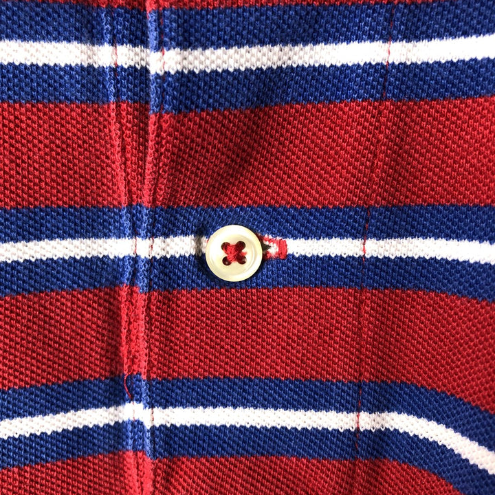 Ralph Lauren POLO by Ralph Lauren short sleeve striped polo shirt, men's XL size cotton red type Vintage Second Hand