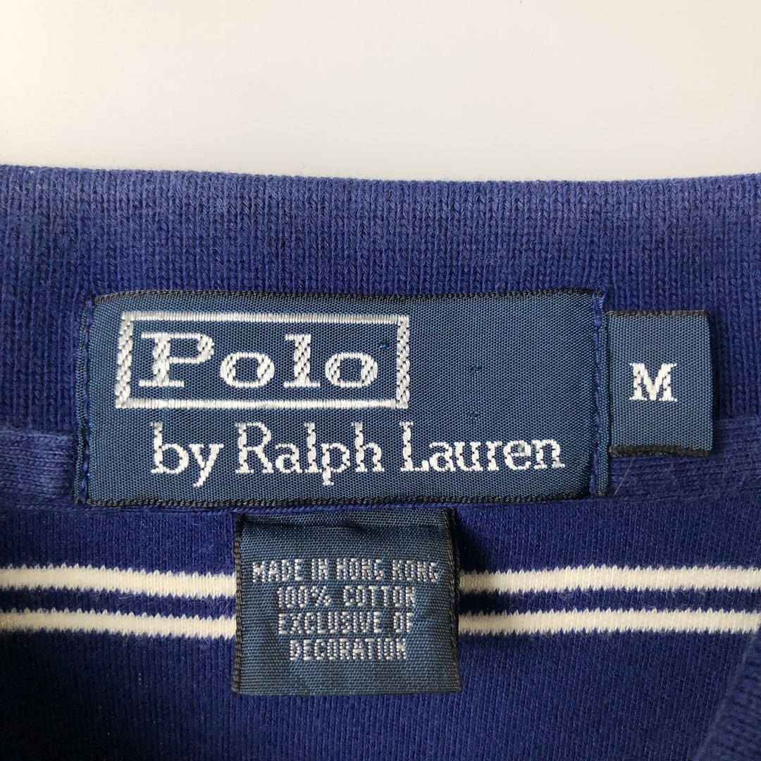 Ralph Lauren POLO by Ralph Lauren short sleeve striped polo shirt, men's size M cotton blue type Vintage Second Hand