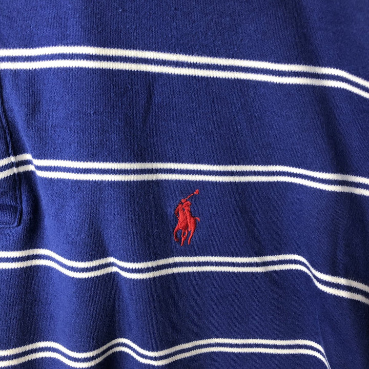 Ralph Lauren POLO by Ralph Lauren short sleeve striped polo shirt, men's size M cotton blue type Vintage Second Hand