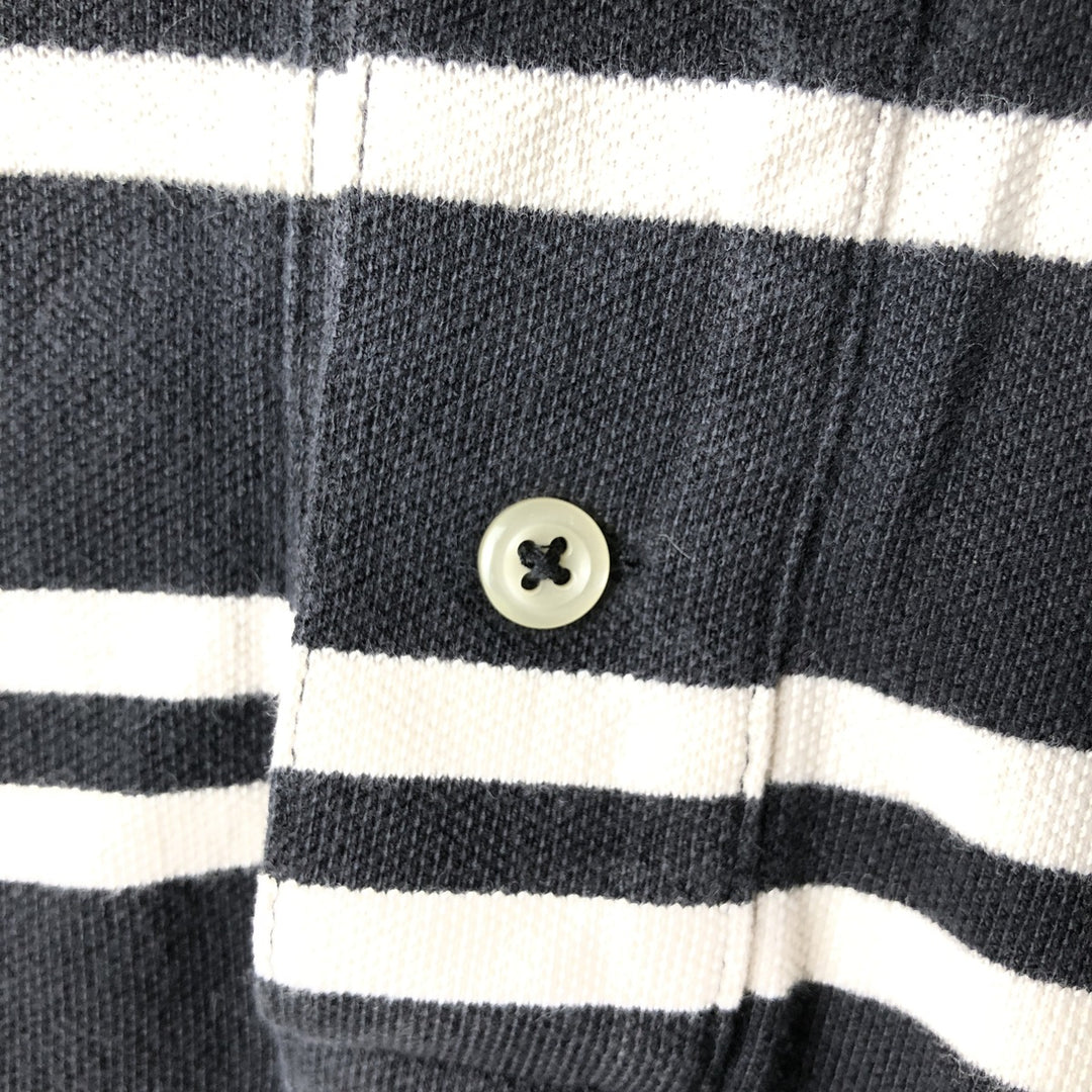 Ralph Lauren POLO by Ralph Lauren COSTOME FIT Short-Sleeve Striped Polo Shirt, Men's Size M (approx.) cotton black type Vintage Second Hand