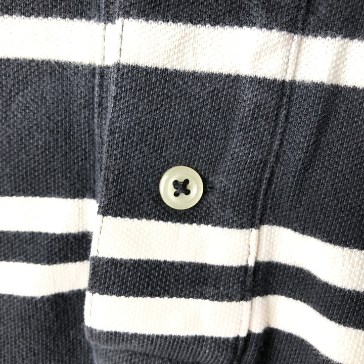 Ralph Lauren POLO by Ralph Lauren COSTOME FIT Short-Sleeve Striped Polo Shirt, Men's Size M (approx.) cotton black type Vintage Second Hand