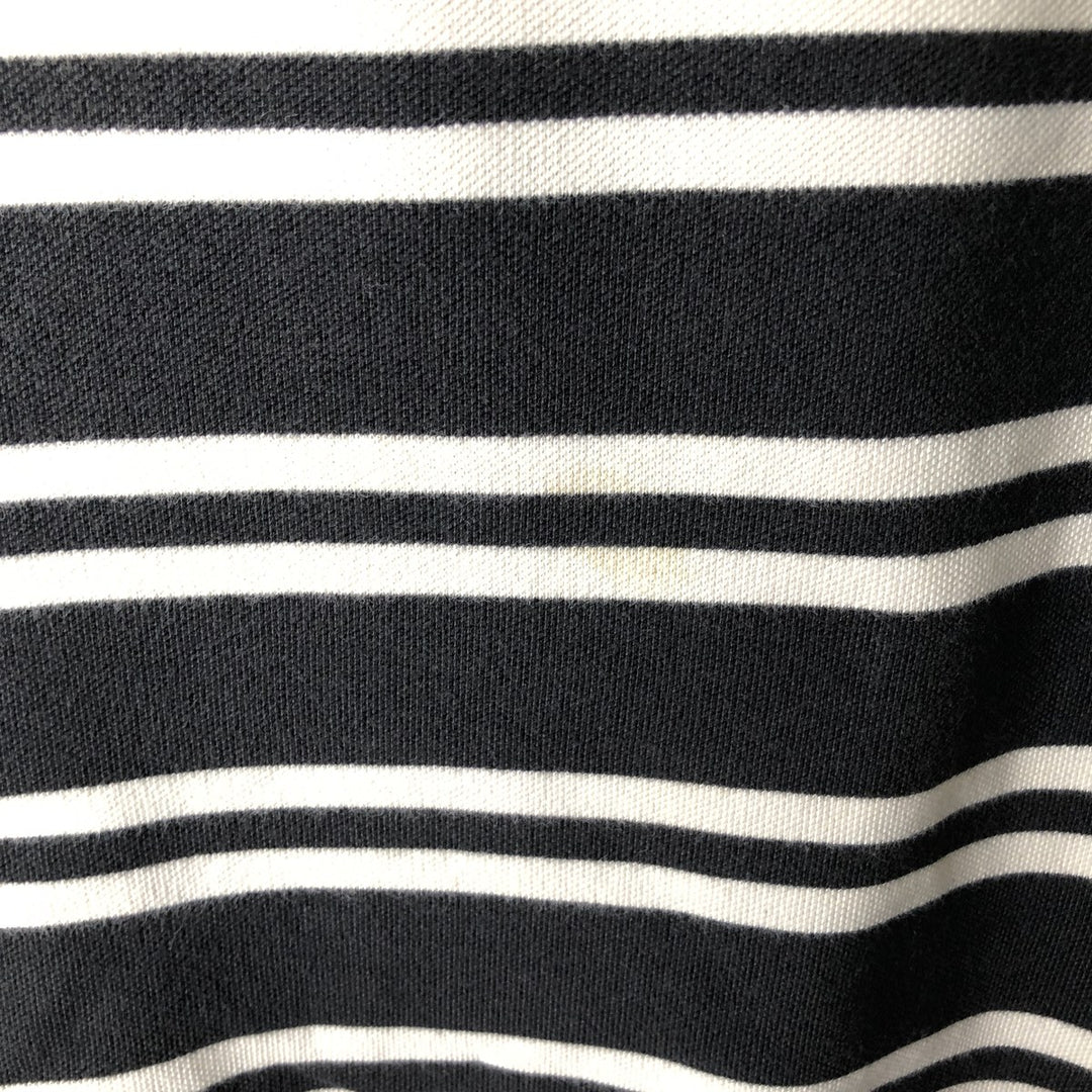 Ralph Lauren POLO by Ralph Lauren COSTOME FIT Short-Sleeve Striped Polo Shirt, Men's Size M (approx.) cotton black type Vintage Second Hand