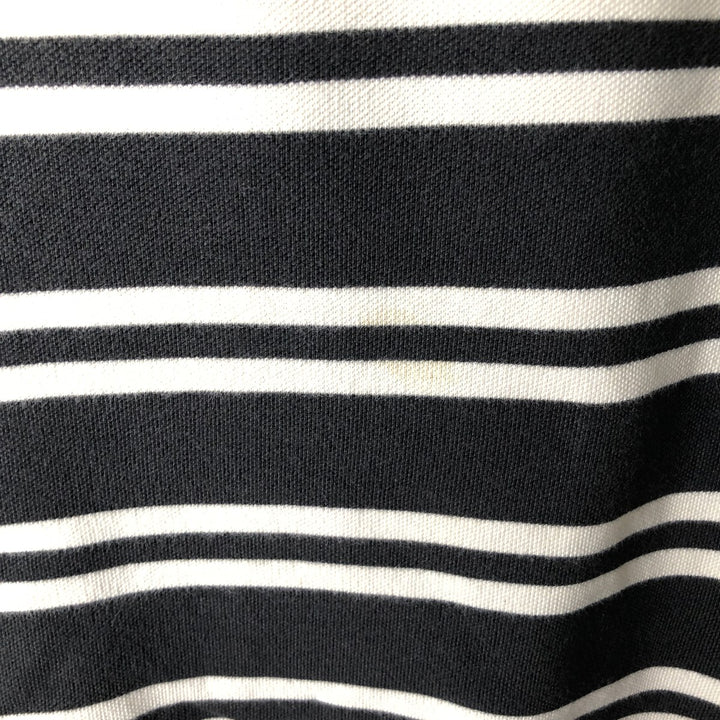 Ralph Lauren POLO by Ralph Lauren COSTOME FIT Short-Sleeve Striped Polo Shirt, Men's Size M (approx.) cotton black type Vintage Second Hand