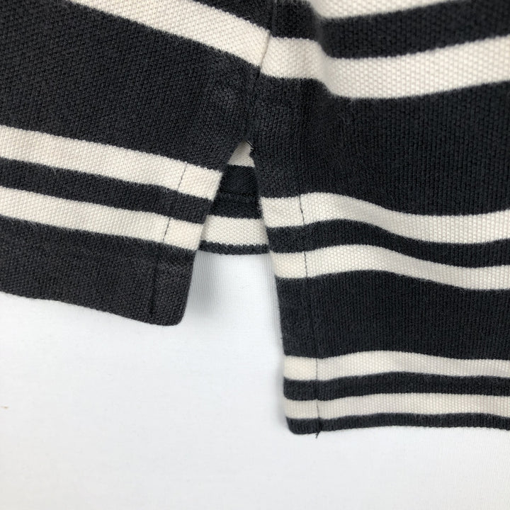 Ralph Lauren POLO by Ralph Lauren COSTOME FIT Short-Sleeve Striped Polo Shirt, Men's Size M (approx.) cotton black type Vintage Second Hand