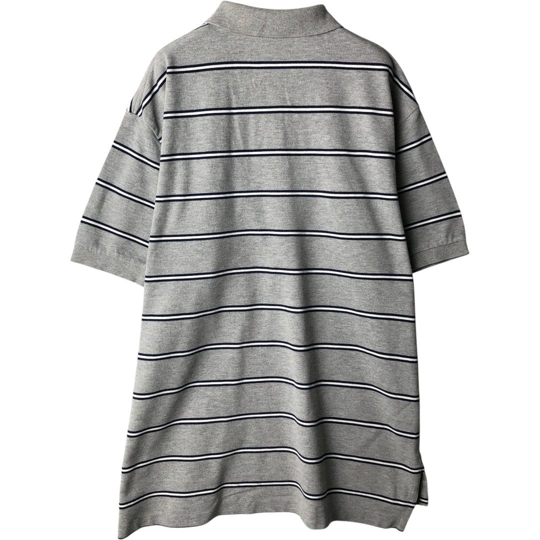 Ralph Lauren POLO by Ralph Lauren short sleeve striped polo shirt, men's XL size cotton gray type Vintage Second Hand