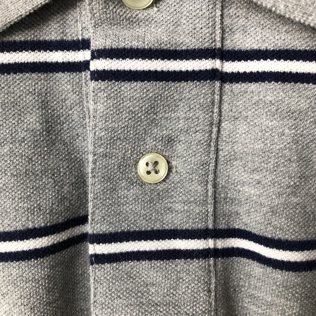 Ralph Lauren POLO by Ralph Lauren short sleeve striped polo shirt, men's XL size cotton gray type Vintage Second Hand