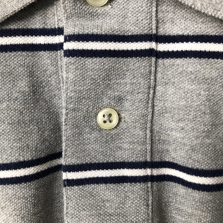 Ralph Lauren POLO by Ralph Lauren short sleeve striped polo shirt, men's XL size cotton gray type Vintage Second Hand