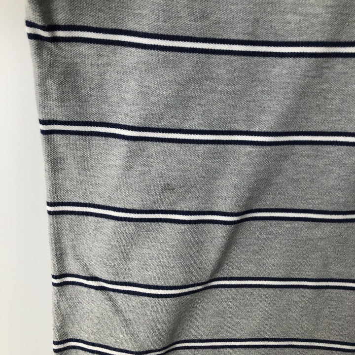 Ralph Lauren POLO by Ralph Lauren short sleeve striped polo shirt, men's XL size cotton gray type Vintage Second Hand