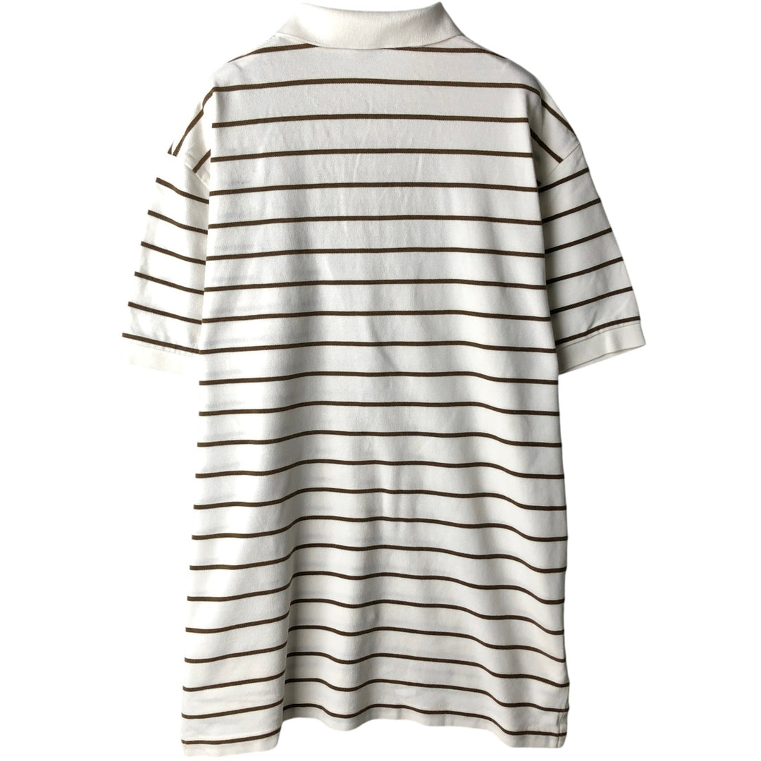 Ralph Lauren POLO by Ralph Lauren short sleeve striped polo shirt, men's size L cotton white type Vintage Second Hand