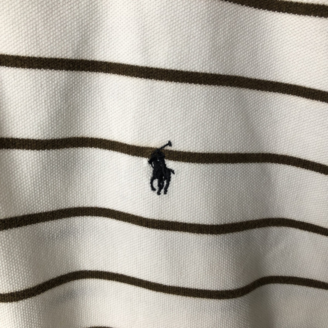 Ralph Lauren POLO by Ralph Lauren short sleeve striped polo shirt, men's size L cotton white type Vintage Second Hand