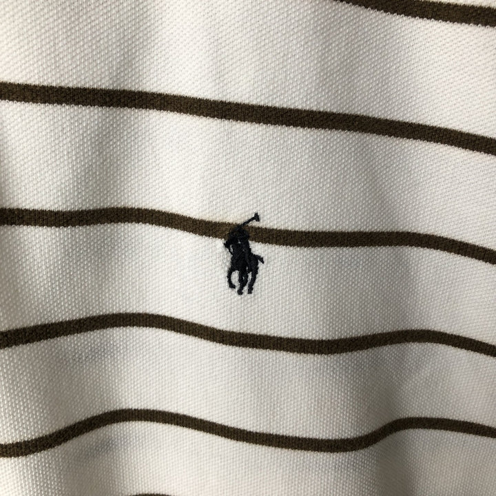 Ralph Lauren POLO by Ralph Lauren short sleeve striped polo shirt, men's size L cotton white type Vintage Second Hand