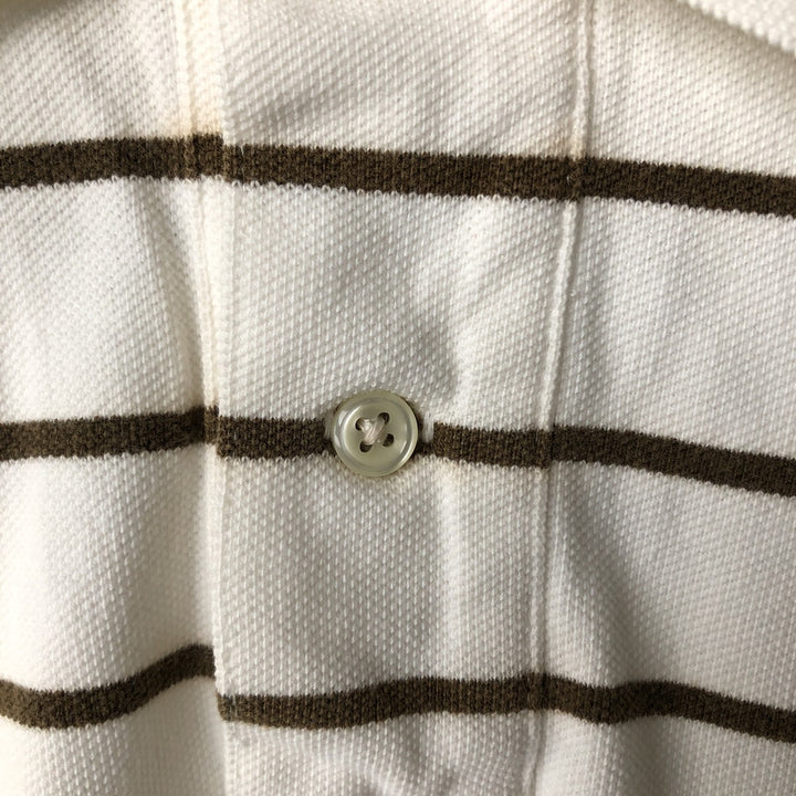 Ralph Lauren POLO by Ralph Lauren short sleeve striped polo shirt, men's size L cotton white type Vintage Second Hand