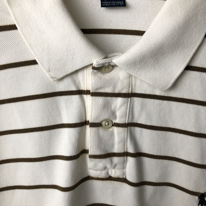 Ralph Lauren POLO by Ralph Lauren short sleeve striped polo shirt, men's size L cotton white type Vintage Second Hand