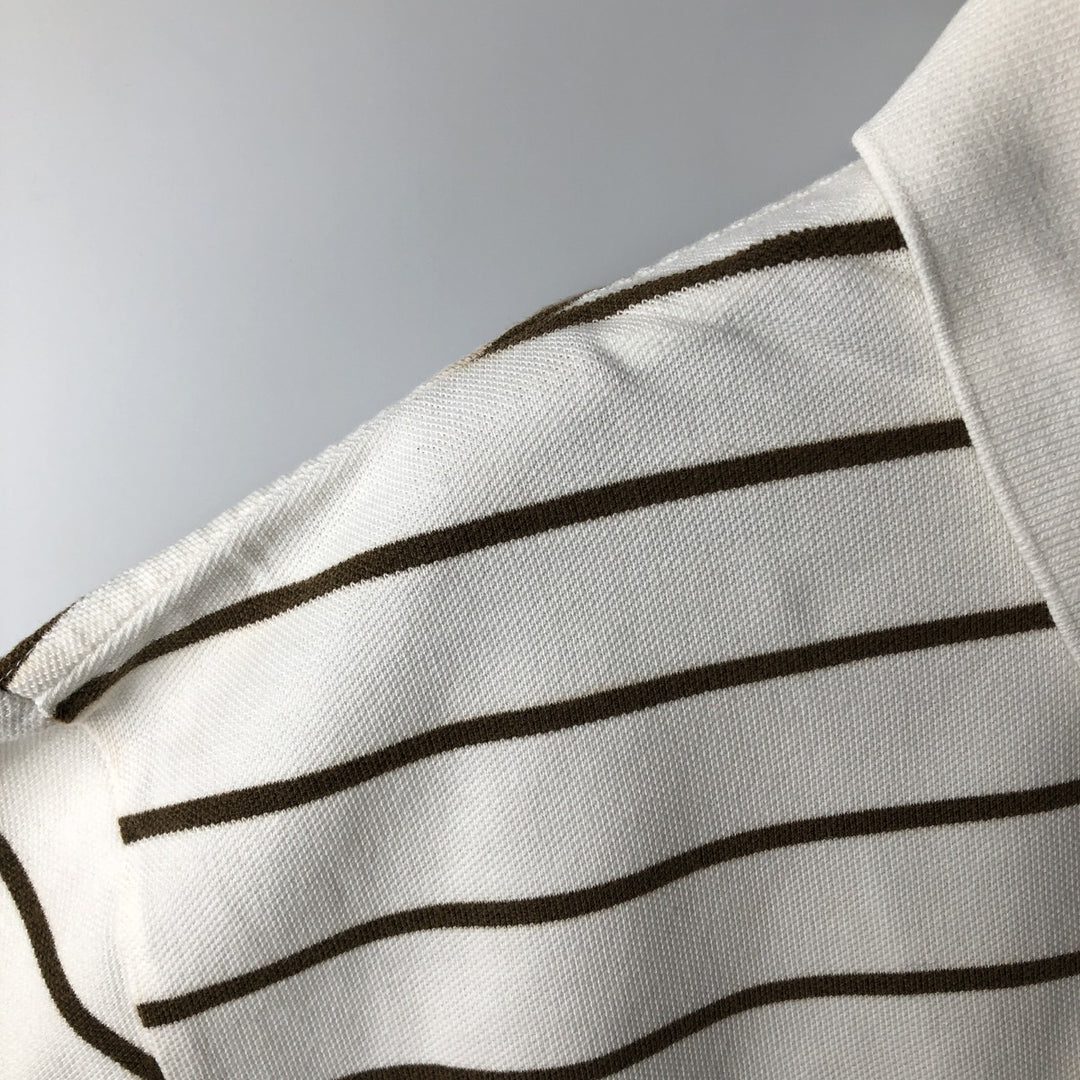 Ralph Lauren POLO by Ralph Lauren short sleeve striped polo shirt, men's size L cotton white type Vintage Second Hand