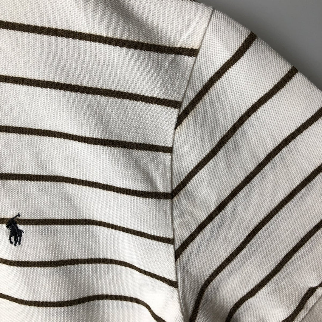 Ralph Lauren POLO by Ralph Lauren short sleeve striped polo shirt, men's size L cotton white type Vintage Second Hand