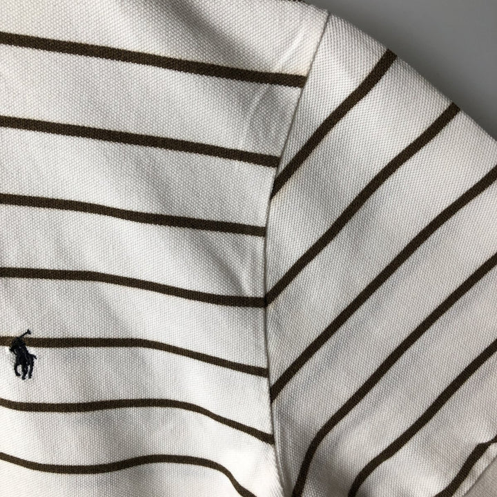 Ralph Lauren POLO by Ralph Lauren short sleeve striped polo shirt, men's size L cotton white type Vintage Second Hand